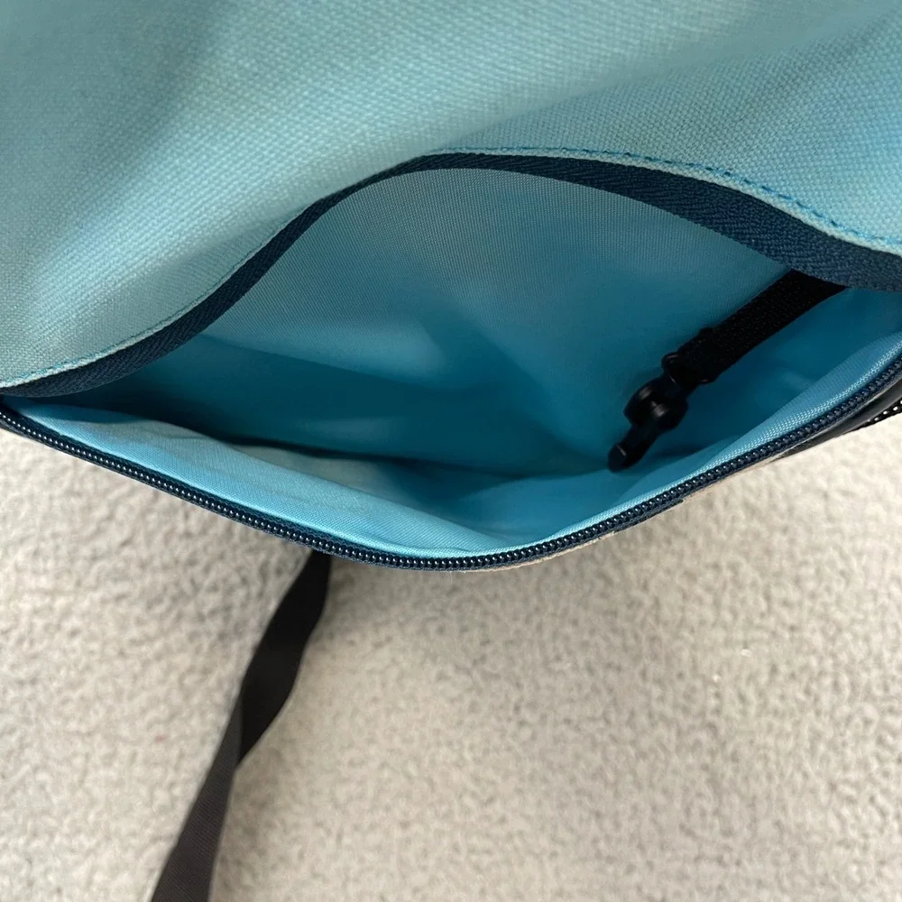 KAVU Rope Bag Crossbody Blue Ikat Canvas Sling Backpack Ergonomic Outdoor Bag